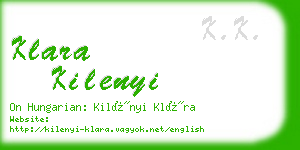 klara kilenyi business card